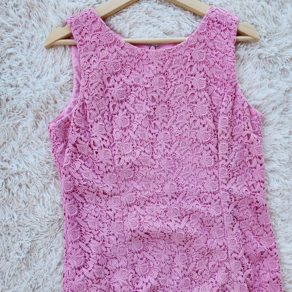 Talbots Pink Lace Sleeveless Shift Dress - Picture 2 of 5